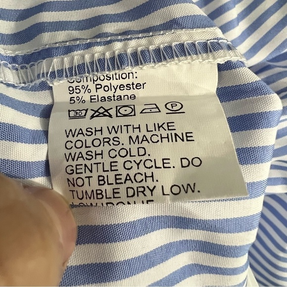 Blue White Stripe High Waist Pj Shorts 4 - Picture 7 of 8